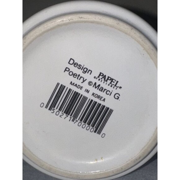 Personalized Ceramic Mug "John" By Papel Poetry By Marci G. 12 Oz White & Blue G - Picture 2 of 5